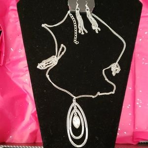 Super long diamond drop necklace